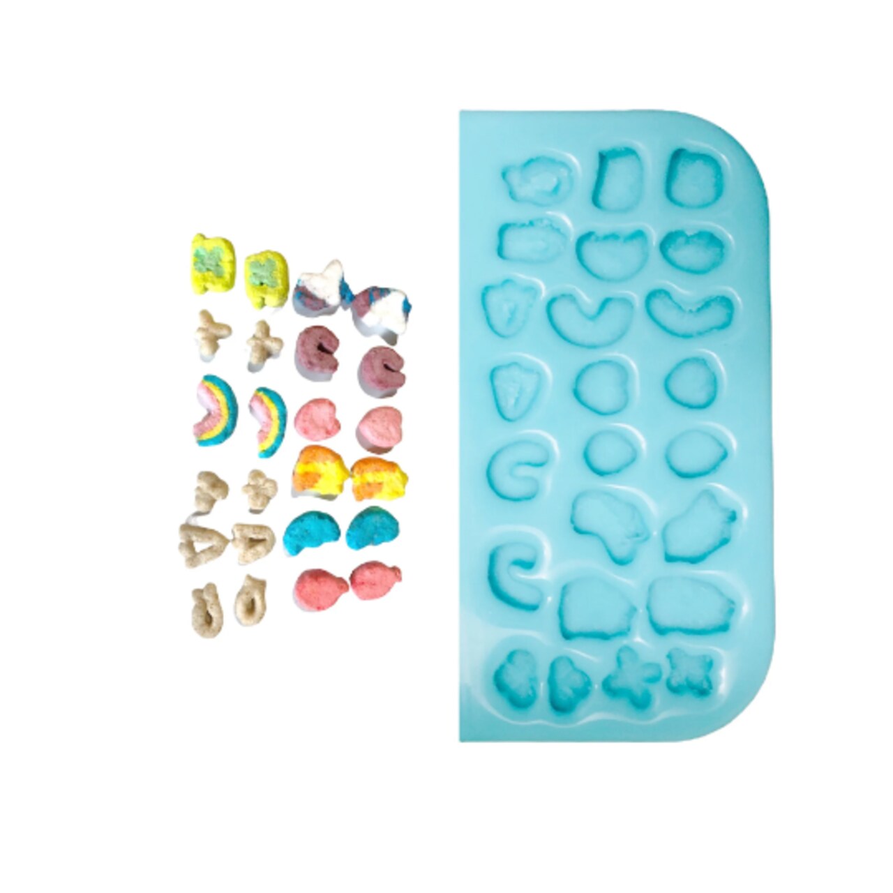 24Pc Luckie Charmin Marshmallow Cereal Type Silicone Mold. For Resin| Wax| Candle Embeds| Soap Silicone Mold|| Not Food Grade
